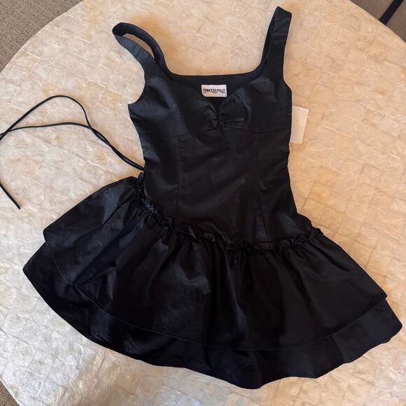 Princess Polly SHANTELLE ROMPER BLACK new NWT bubble hem dress sz XS lbd sz 2 - Picture 5 of 14